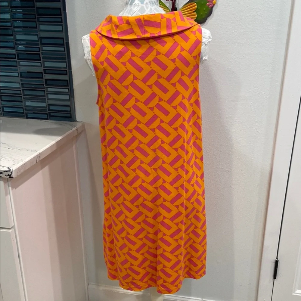 Trina Turk Orange and Pink Geometric Mini Dress - Picture 4 of 8